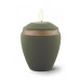 Ceramic Candle Holder Keepsake Urn (Elliptical Design) – PALM GREEN